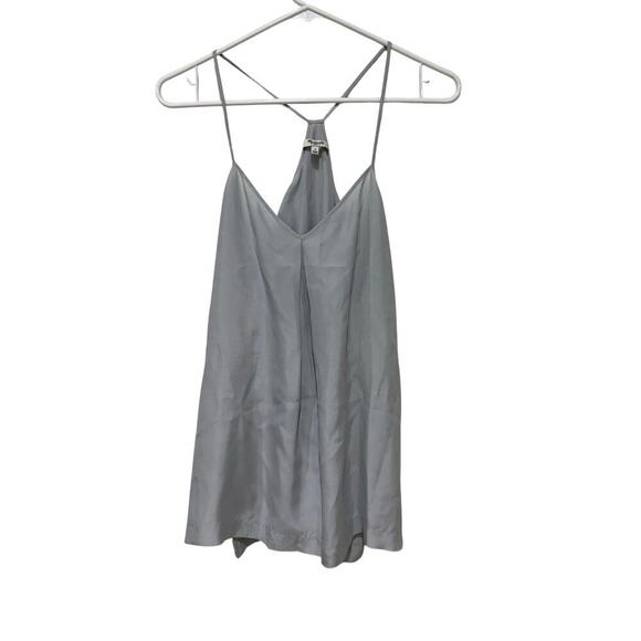 Madewell Silky Lightweight Racerback Tank Top Blouse Blue Grey Size 4 - Picture 1 of 3